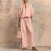 2026 Women's European American Style Linen Wide Leg Pant Set Summer Independent Website Bestseller Two Piece Outfit_ecoleips.com