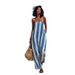Women's Elegant Casual Striped Sleeveless Camisole Jumpsuit Summer New_ecoleips.com
