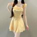 Women's Retro Plaid One Piece Swimsuit Halter Slimming Tummy Concealing Pure Alluring Style Swimwear_ecoleips.com