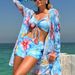 Flowy Chiffon Cover-Up & High-Cut Bikini - Quick-Dry Polyester - Sexy Printed Swimsuits For Beach & Pool - S/M/L/XL"_ecoleips.com