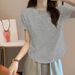 Solid-Color Design Fishbone Line Slimming Round-Neck T-Shirt For Women 2026 Summer, A Trendy Korean Pure Cotton Short-Sl_ecoleips.com
