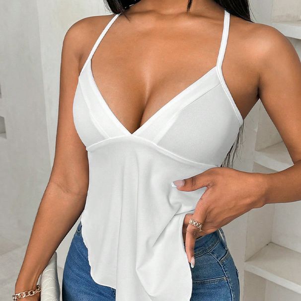 Women's Summer Sleeveless Knit Tank Top Cami for Beach Vacation Easy-Care Fabric Versatile Styling plus Size Clothes_ecoleips.com