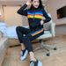 Women's Clothing New Slim Fit Fashionable Rainbow Fashion Running Two Piece Suits For Women_ecoleips.com