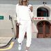 2025 Autumn New Independent European And American Cross-Border Women's Clothing Home Solid Color Casual_ecoleips.com
