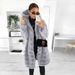 Women's Clothing Slim Fit Long Wool-Like Coat Hooded Trench Jacket Elegant Office Commuter Outerwear For Winter_ecoleips.com