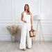 Women's Clothing Hollow V-neck Vest Top Wide Leg Straight Pants Suit_ecoleips.com