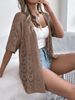 K Hollow Out Short Sleeved Knitted Cardigan Vacation Sun Protection Shirt Women's Clothing_ecoleips.com