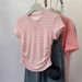 Women's European American Style Striped Short Sleeve Summer Top Slim Fit T-Shirt Outerwear Casual Fashion_ecoleips.com