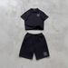 Women's Y2K Trendy Casual Two-Piece Suit Embroidered Jacquard T-Shirt And Elastic Straight Shorts Set European American Style_ecoleips.com