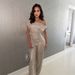 CY902225 Women's Slim Fit Sequined Jumpsuit Sleeveless European American Style Evening Dress New Trousers_ecoleips.com