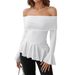 Voya Women's Mature T-shirt With Intellectual Style For Spring And Summer, Featuring A Slim Fit And Elegant Figure With A One Neck Design_ecoleips.com