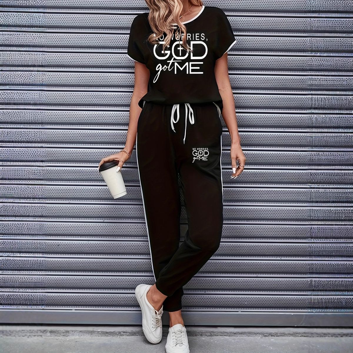Women's Clothing Color Block Trim Casual Suit Simple Loose Fit Short Sleeve Spring Summer Autumn New_ecoleips.com
