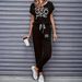 Women's Clothing Color Block Trim Casual Suit Simple Loose Fit Short Sleeve Spring Summer Autumn New_ecoleips.com