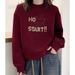 High-end Pure Cotton Red Sweatshirt Women, Autumn And Winter 2026 New Model, Fleece-lined, Thickened, Loose-fitting,_ecoleips.com
