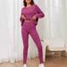 Women's Fashionable Casual Loose round Neck Ribbed Knit Set Autumn 2026 Cross Border Style New_ecoleips.com