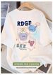 Women's Fashion Short Sleeve T-Shirt Loose Fit round Neck mid Length Cartoon Style Summer Top Versatile Outerwear_ecoleips.com