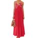 Women's Clothing Summer New Fashion Elegant Red Fish Shaped Top Long Dress Backless Suspender Skirt_ecoleips.com