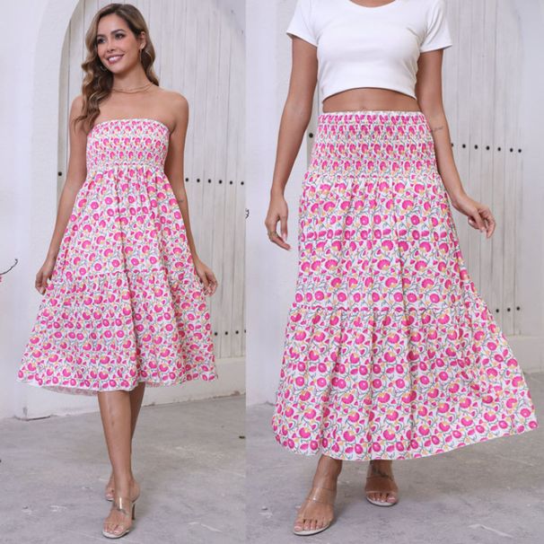 Real Shot: Amazo Cross-border Europea Ad America Ew Bohemia Holiday Style Prited Flared Skirt For_ecoleips.com