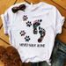 European And American Cross-border Foreign Trade Wholesale Clothing, Colorful Animal Footprint Round-neck Plus-size_ecoleips.com