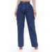 Cross-border European And American Women's Jeans 2023 New Multi-pocket High-waisted Elastic Waistband Cargo Pants_ecoleips.com