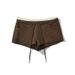2025s 24 Summer New Women's Style Girl Drawstring Elastic Waist Casual Hot Pants Two-Piece Color-Block Stretch Shorts_ecoleips.com