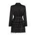 K Mingyuan Style Lace Up Waist Slimming Short Skirt New Heavy Industry Nail Bead Feather Design Sense Suit Dress For Women_ecoleips.com