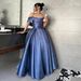 Elegant Satin Evening Gown Off-Shoulder A-Line Dress for Women Minimalist Graduation Prom Party Wear_ecoleips.com