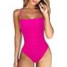 New One-piece Swimsuit Tube Top Suspender Backless Sexy European And American Bikini High Waist Large Size Swimsuit Women_ecoleips.com