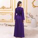 Middle Eastern Women's Muslim Beaded Lace Dress Two Piece Set Long Robe Skirt Abaya New Style Cross Border In Stock_ecoleips.com