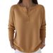 Woolen Buttoned V-Neck Women's Sweater Autumn And Winter Solid Color Christmas Casual Fashion Women_ecoleips.com