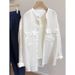 Official Website Image: 2026 New Model For Petite Women, White Cotton-linen Sun Protection Shirt, Thin, Stand-up Collar,_ecoleips.com