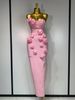 Women Celebrity Sexy Strapless Backless Flower Maxi Long Bodycon Bandage Dress Elegant Birthday Evening Club Party Dresses GCR8_ecoleips.com