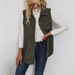 Women's Clothing Detail Button Stylish Corduroy Vest With Flap Detail Buttons - Casual Commuter Layering Piece For All Seasons (Olive Green, S/M/L/XL)_ecoleips.com