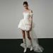 Women's Clothing One Shoulder Light Wedding Dress White Short Simple French Satin Light Wedding Dress For Petite Engagement Registration Dress_ecoleips.com