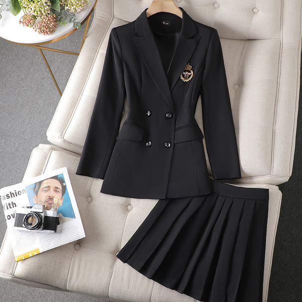 Women's Clothing Green Suit Pleated Skirt Suit Women's Autumn New Autumn Coat Women's Temperament High End Jk Small Suit_ecoleips.com