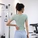 Summer Thin Nylon V-neck Sports Short-sleeved T-shirt Women's Tight And Thin Yoga Clothes Top Fitness Breathable Breathable And Light_ecoleips.com