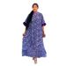 Plus Size Maxi Dress – Batwing Sleeves, Floral Print & Stretchy Chiffon (One-Size Fits Most, Round Neck, Bohemian Loose Fit, Breathable Polyester)_ecoleips.com