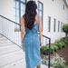 Fashionable Distressed Denim Suspender Dress Sexy Women's Clothing_ecoleips.com