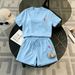 Pony Pattern Women's Slim Fit Bear Print Pant Set Casual Sportswear Two Piece Student Outfit Korean Style Thin Summer Fashion_ecoleips.com