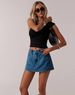 Women's High-Waisted A-Line Denim Skirts And Pants Thin Summer Polyester Cotton Casual Fashion_ecoleips.com