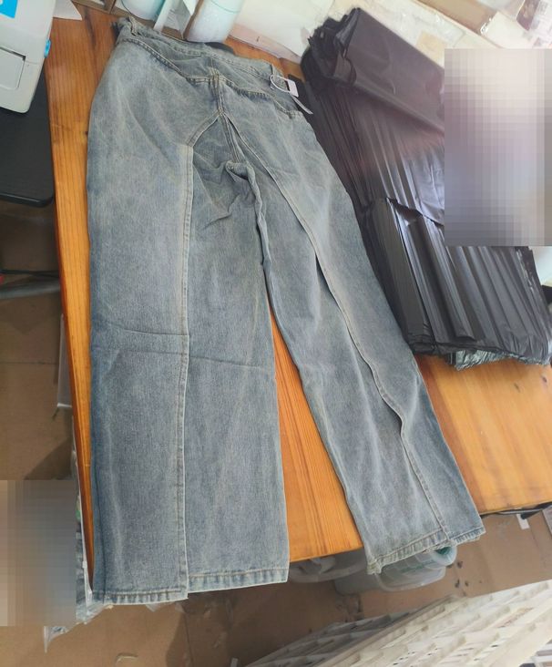 Women's Clothing Retro Deconstruction Style Reversible Jeans Y2k High Street Design Lengthened Casual Wide Leg Pants_ecoleips.com