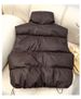 K Fashionable Women's Cotton Vest; Simple, Loose, And Stylish Coat; Thickened Solid Color Sleeveless Shoulder Pad For Women_ecoleips.com