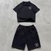 Women's Clothing Summer Short Sleeve T Shirt Sports Short Sleeve Suit Letter Embroidery Loose Suit_ecoleips.com