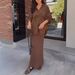 Women's Clothing Autumn New Arrival: Elegant Anti Denim Long Sleeve Shirt + Slim Fit Midi Skirt_ecoleips.com