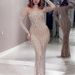 2027 Spring/Summer Fashion European-USA Style Women O-Necl Cro-Border Long Mid-Wait Elegant Commuting Style Sequined Gold Sprinkle Slim-Fit Dress_ecoleips.com