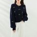 2024 New Spring Embroidered Casual Loose Versatile Round Neck Pattern Pullover Lg Sleeve Knitted Sweater Women's_ecoleips.com