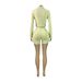 Women's Slim Fit Two Piece Sportswear Set HR25103 European American Style Zipper Long Sleeved Thumb Buckle Top And Shorts_ecoleips.com
