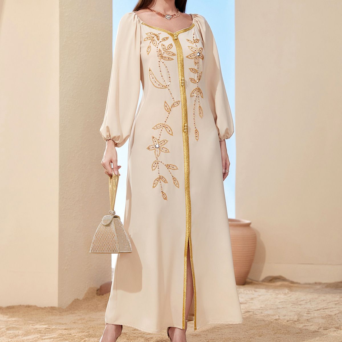 Women's Clothing High Luxury Style Dress Slim Fit Lady Slim Hand Sewn Long Skirt_ecoleips.com