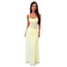 Sexy Halter Neck Long Dress Style Mesh See Through Yellow Low Cut Waist Design New Summer Resort Wear_ecoleips.com