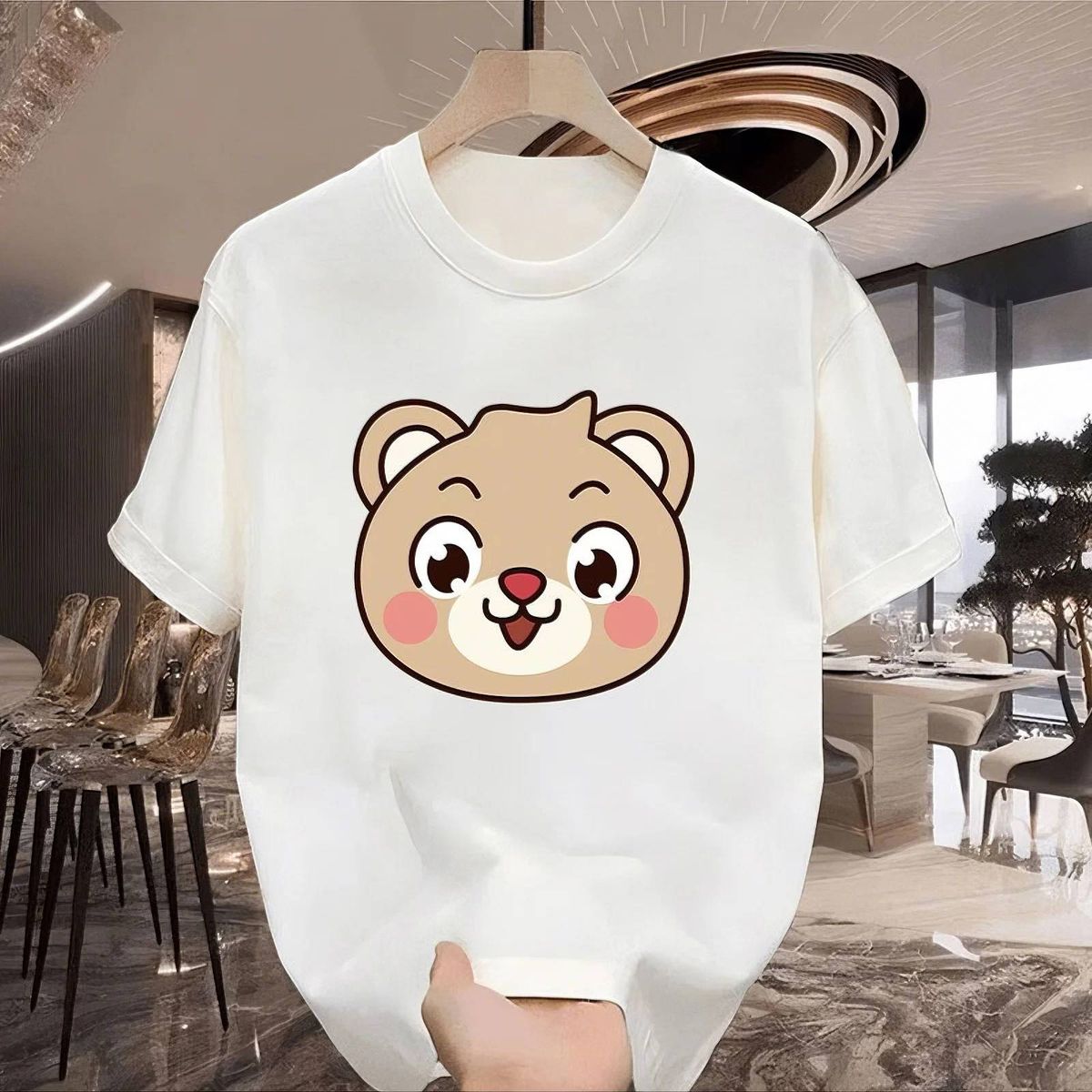New Cotton Fashion Sense Printing Short-sleeved T-shirt Unisex Men Summer Tide Loose Hundred Tops_ecoleips.com